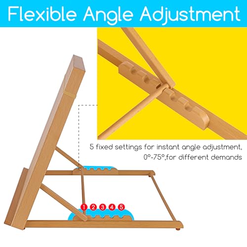 MEEDEN A2 Wooden Tabletop Easel for Painting, 5-Position Adjustable Drawing & Sketching Board with Shoulder Strap, Portable Beechwood Desktop Art Easel Stand for Adults, Artists, Beginners & Student - size: A2（25 8/9 L * 16 1/4W）