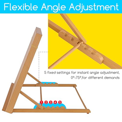 MEEDEN A2 Wooden Tabletop Easel for Painting, 5-Position Adjustable Drawing & Sketching Board with Shoulder Strap, Portable Beechwood Desktop Art Easel Stand for Adults, Artists, Beginners & Student - size: A2（25 8/9 L * 16 1/4W）
