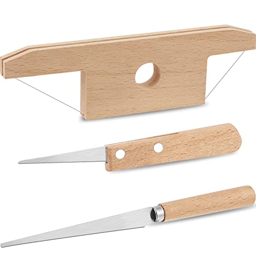 Amylove 3 Pcs Clay Bevel Cutter Fettling Knife Pottery Trim Kit, Natural - color: Natural