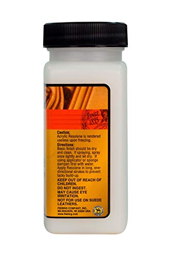 Fiebing's Acrylic Resolene (4 oz) - Protective Acrylic Leather Finisher - Glossy Finish Top Coat for Dyed & Polished Leathercraft - Flexible, Durable, Water Resistant for Boots, Couch, Purse (Neutral) - color: Neutral