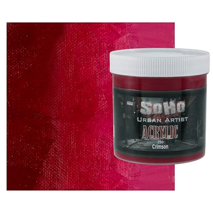 Soho Urban Artist Heavy Body Acrylic Paint - 500 ml Jar - Crimson - Thick, Rich Color, Excellent Coverage, Professional Quality - Artists Acrylic Paint - color: Crimson, size: 16.91 Fl Oz (Pack of 1)