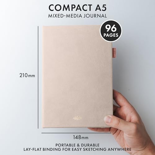 Wordsworth & Black Mixed Media Journal, 96 Pages, A5 Paper, Rose Gold - color: Rose Gold