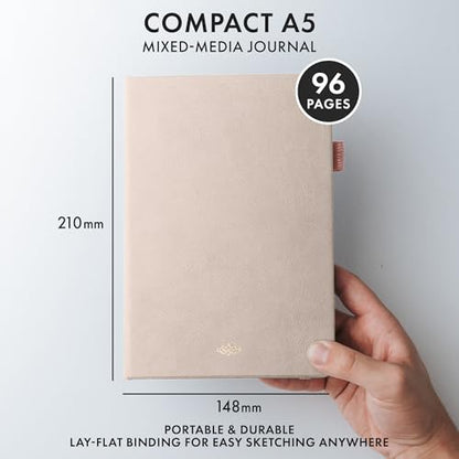 Wordsworth & Black Mixed Media Journal, 96 Pages, A5 Paper, Rose Gold - color: Rose Gold