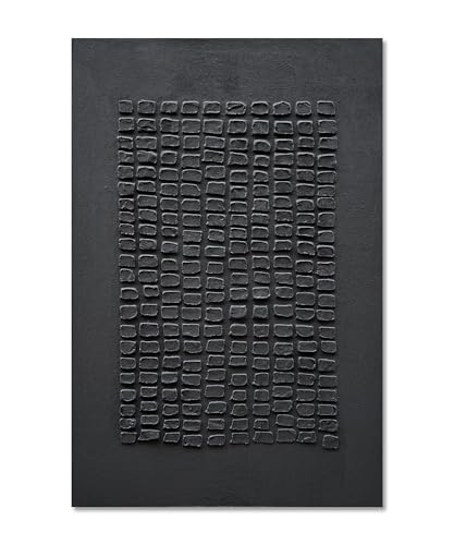 NANKAI Art Hand-painted 45x30 inches Black thick Texture Abstract art Oil painting Contemporary Minimalist style art living room office corridor wall decoration painting - color: NKHB265