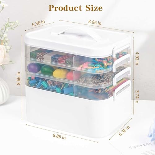 4-Tier Art Supply Storage Organizer with Adjustable Dividers - color: Four-Layer