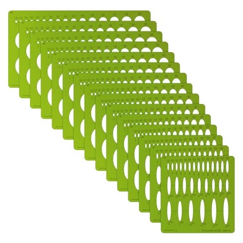 Kingdder Set of 15 Series Ellipse Template Set Series Ellipse Template Stencil Plastic Round Templates Drawing and Drafting Tool for Students Professionals Precise Drafting
