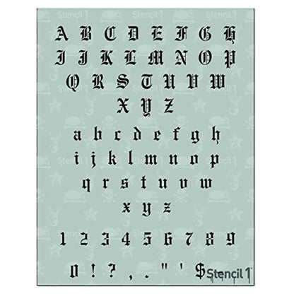 Stencil1 Old English Font Stencil 1/2" Alphabet Letters Painting Craft - size: 1/2" Letters
