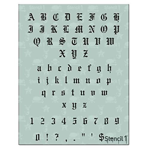 Stencil1 Old English Font Stencil 1/2" Alphabet Letters Painting Craft - size: 1/2" Letters