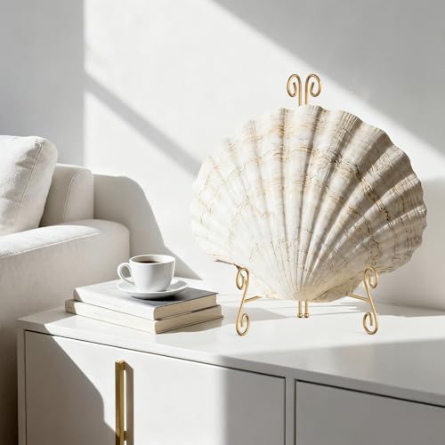 Gold Plate Stand, 10 Inch Decorative Holder for Displaying Platters, Heavy-Duty Metal Easel Stand for Picture, Photo Frame, Books and Round Objects, 1-Pack