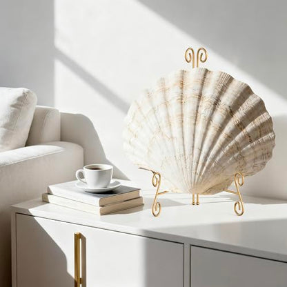 Gold Plate Stand, 10 Inch Decorative Holder for Displaying Platters, Heavy-Duty Metal Easel Stand for Picture, Photo Frame, Books and Round Objects, 1-Pack