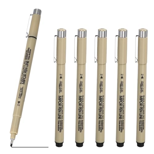 PATIKIL Fineliner Pens, 6 Pcs 2 2mm Fineliner Marker Black Waterproof Ink Archival Drawing Pens Art Supplies Set for Sketching Journaling Scrapbooking Artist Illustration - size: 2 2mm