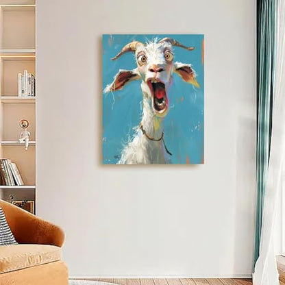 Diamond Art Kits for Adults,Funny Animals Diamond Painting Kits 12X16 Inch | 5D Diamond Art Paintings for Beginners,Round Full Drill Diamond Dot Tools Kit,Extra Diamonds,Stress Relief Craft,DIY Gift - color: Abstract Goat-0305