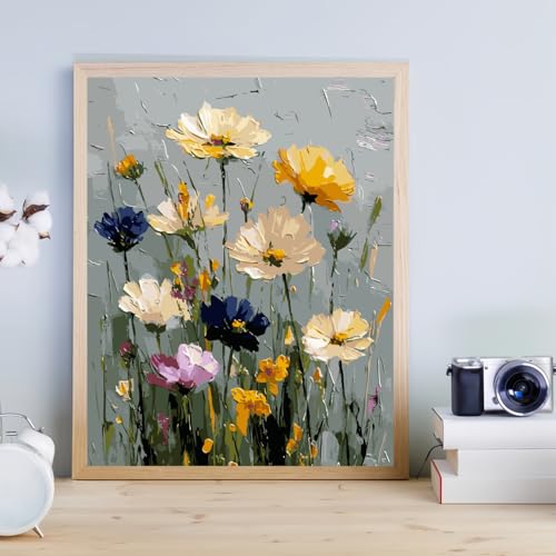 CHWGLFGG Wild Flowers Paint by Numbers Kit for Adults Beginner 16X20 inch - color: PB278-1