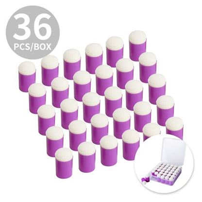 36 Pieces Sponge Daubers W/Storage Case - Handy Finger Daubers for Applying and Spreading Ink, Paint, Glue & More - Providing Excellent Detail Control and Precision - color: Purple