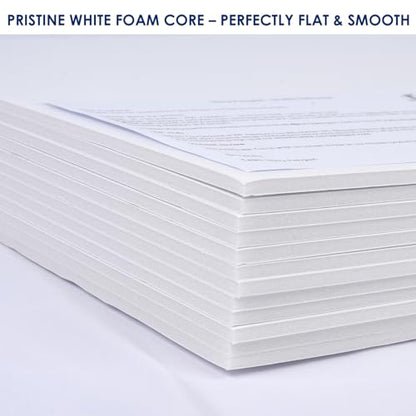 Foam Board 16 x 20 x 3/16"(5mm), Foam Core Board Sheets, White Poster Board | 12 Pack, Acid Free Foamboard, Rigid Sign Board for Mounting, Framing, Backing, Display, Presentation, Prints, Crafts & Art - size: 16x20 in 12 Pack