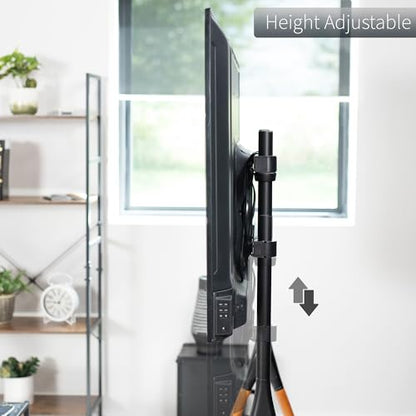 VIVO Dark Wood Easel TV Stand for 49 to 70 inch Screens, STAND-TV70A | Articulating Artistic Studio Display Stand, Adjustable TV Mount with Swivel, 4 Leg Base, Max VESA 600x400, Holds 88 lbs - color: Black - Treated Wood, size: 49 to 70 in TVs