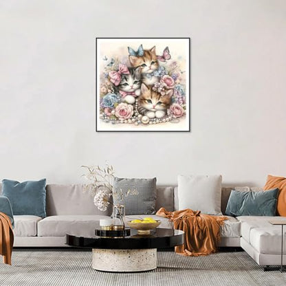 hill froeistung 5D Colorful Cat Diamond Art Painting Kits for Adults | Butterfly,Flower Diamond Art for Beginners, DIY Full Drill Animals Diamond Art Painting(12X12 inch) - color: HF-A054