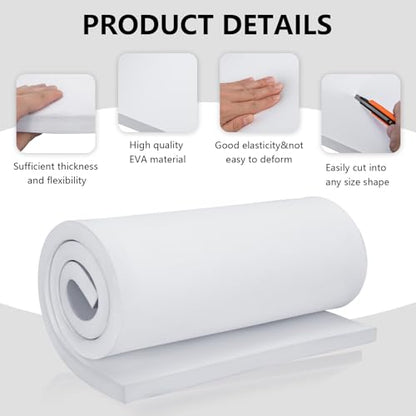 20mm Thick White Eva Foam Cosplay Sheets roll, 13.9" x 39" Premium eva Craft Foam for Cosplay Costume by MEARCOOH - color: White, size: Thickness-20mm