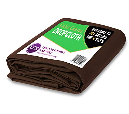 CCS Canvas Drop Cloth – Heavy Duty Cotton Duck Cloth Tarp for Curtains, Tablecloths, Backdrops, Painting – Washable & Reusable Floor Cover, Dust Sheet for Furniture (Brown, 6x10 Ft) - color: Brown, size: 6 by 10 Feet