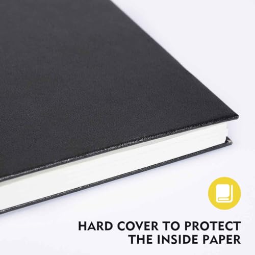 CONDA 9"x12" Double-Sided Hardbound Sketchbook, 60 Sheets, Heavyweight Hardcover Sketchbook, Spiral Sketch Pad, Durable Acid Free Drawing Paper for Drawing Painting - color: Black, size: 9"x12" 1 Pack