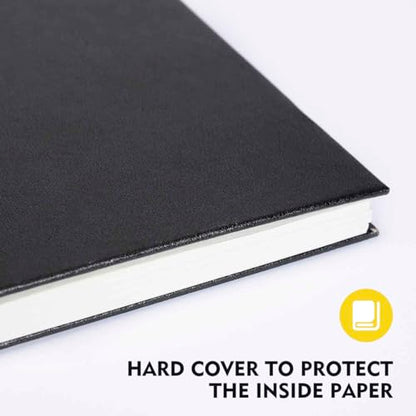 CONDA 9"x12" Double-Sided Hardbound Sketchbook, 60 Sheets, Heavyweight Hardcover Sketchbook, Spiral Sketch Pad, Durable Acid Free Drawing Paper for Drawing Painting - color: Black, size: 9"x12" 1 Pack