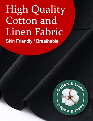Cozy Adjustable Cross Back Aprons for Women with Pockets Cotton Linen Cooking Kitchen Baking - color: Black