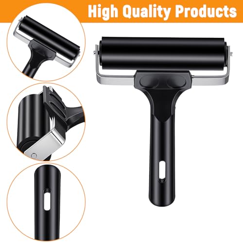 5-Pack 4.3" Rubber Roller, Hard Brayer Rollers for Crafting Printing Inking | This 5-pack rubber roller set includes durable brayer rollers for crafting, printing, and inking.
