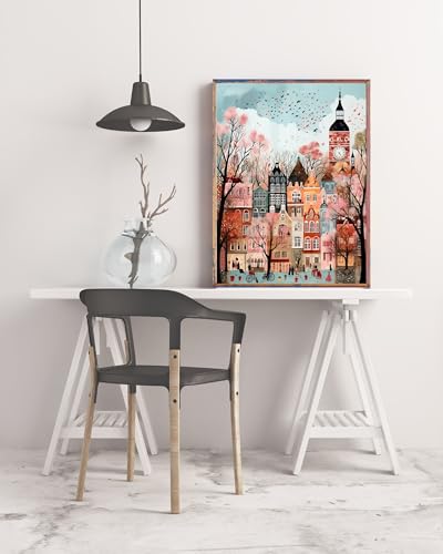 5DDIYART Paint by Numbers for Adults Beginner, London Paint by Number Kits on Canvas Without Framed,Paint by Easy Acrylic Painting Home Wall Decor 16x20inch - color: PB141-1