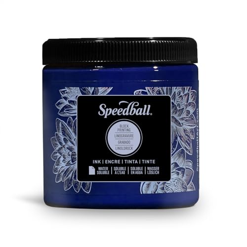 Speedball Water-Soluble Block Printing Ink, 8-Ounce Jar, Process Cyan - color: Process Cyan, size: 8 fl oz