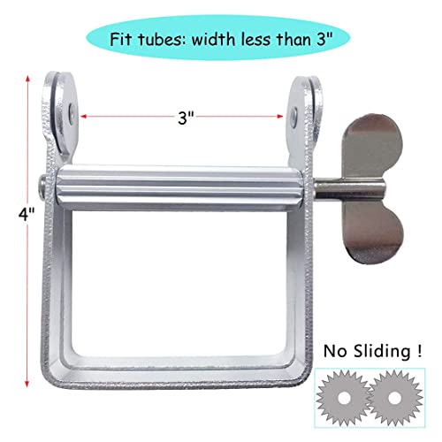 Toothpaste Squeezer, Metal Toothpaste Tube Squeezer Paint Tube Wringer for Artist, Hair Salon, Painter… - color: Silver