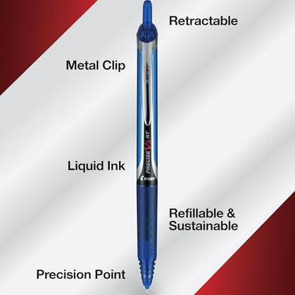 PILOT Precise V5 RT Rollerball Pens, Blue, Pack of 2 - color: Black, size: 2 Count (Pack of 1)