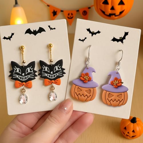 8pcs Halloween Western Polymer Clay Cutters - Fun Shapes for DIY Earrings, Dangle Earrings & Gummy Molds | Easy-to-Use Clay Cutters for Halloween Crafts - color: Halloween Ghost