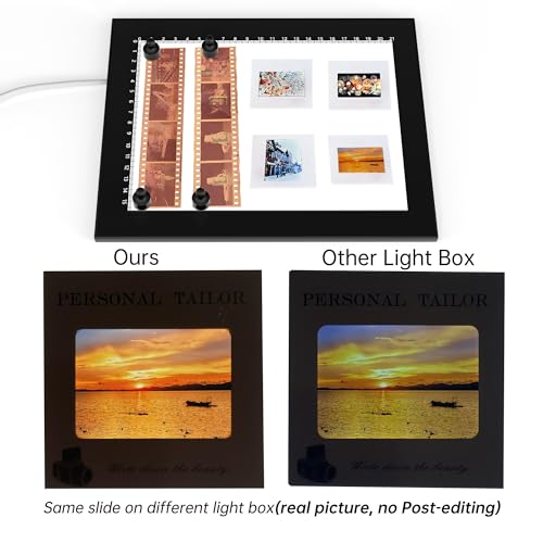 Magnetic Slide Viewer 8”x6” Light 5600K Ultra-Thin 10 Levels Adjustable Brightness Backlight for Slides and 35mm Film Negative Scanning - color: 8"x6" Magnetic Version