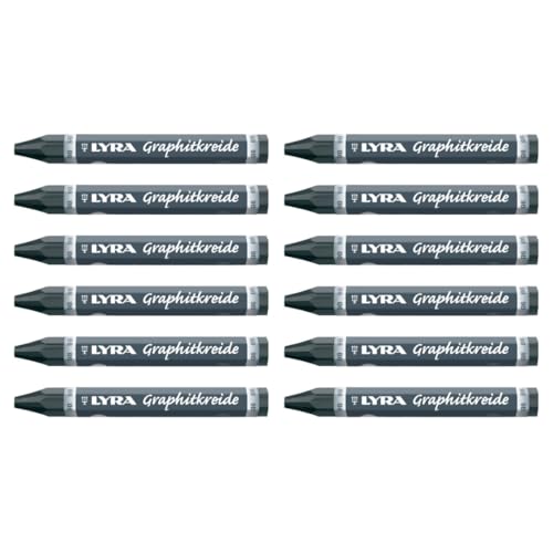 Lyra Graphite Crayons - 9B Graphite Stick Crayons for Artists and Students of All Ages - Set of 12 Durable Graphite Sticks for Sketching Drawing Shading and More - size: 1 Count (Pack of 1), style: 9B/Non Water-Soluble