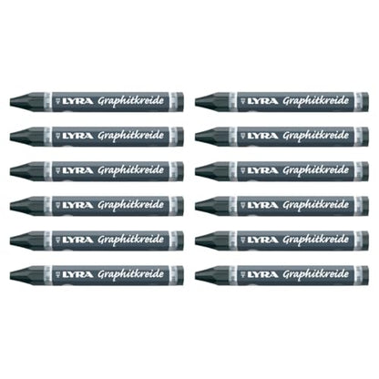 Lyra Graphite Crayons - 9B Graphite Stick Crayons for Artists and Students of All Ages - Set of 12 Durable Graphite Sticks for Sketching Drawing Shading and More - size: 1 Count (Pack of 1), style: 9B/Non Water-Soluble