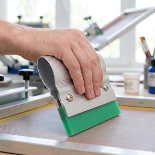 Rubber Squeegee for Screen Printing 3.9X5.1X1.1 Inch Ink Scraper with Comfortable Handle for DIY Silk Screen Crafts and Accurate Ink Spreading