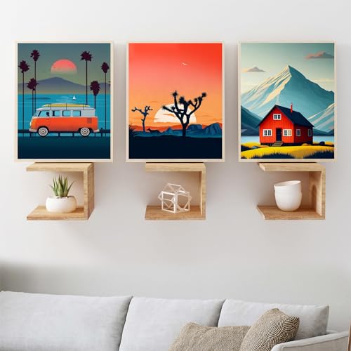 8 Pack (8x10) Pre Drawn Canvas Boards for Painting for Adults, Sip and Paint Party Supplies Canvas Painting Set, Beginner Favor, (Landscape) - style: Landscape