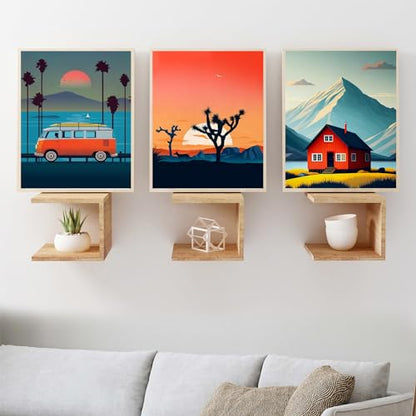 8 Pack (8x10) Pre Drawn Canvas Boards for Painting for Adults, Sip and Paint Party Supplies Canvas Painting Set, Beginner Favor, (Landscape) - style: Landscape