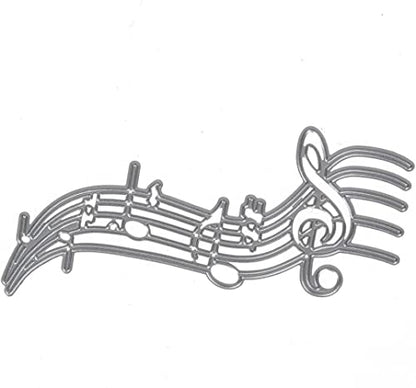 Cutting Dies Music Dies Handmade DIY Paper Art Cards Album Decoration Stencils Template Embossing for Card Scrapbooking Craft (Musical Notes) - style: Music Score