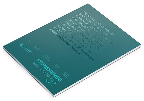 Stonehenge Aqua White Heavy Weight Block, 300lb, Coldpress, 12 x 16 Inches, 10 Sheets for Wet and Dry Media - size: 12 x 16