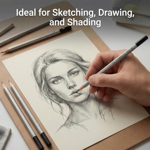 12 Pieces Graphite Sketching Pencils Set (8B-4H), Sketch Pencils for Drawing, Shading and Drafting, Art Supplies Kit for Artists, Adults - style: 12 Pcs