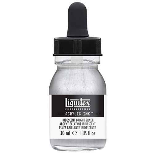 Liquitex Professional Acrylic Ink, 1-oz (30ml) Jar, Iridescent Bright Silver - color: Iridescent Bright Silver, style: 1-oz Jar