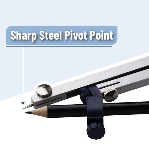 Mr. Pen- Metal Geometry Compass, Center-Wheel Design - color: Silver