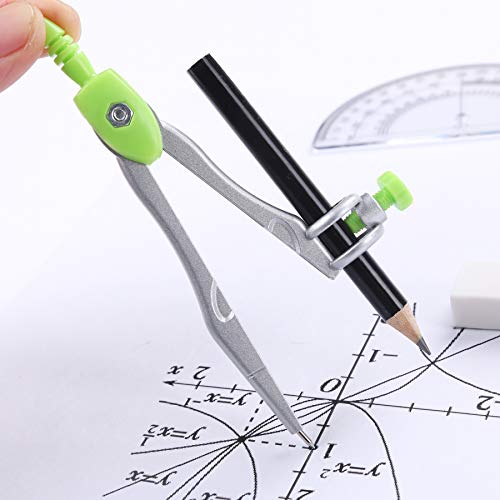 Vobou Math Geometry Sets 10 Pcs, Student Supplies Kit, for School (Green - color: Green