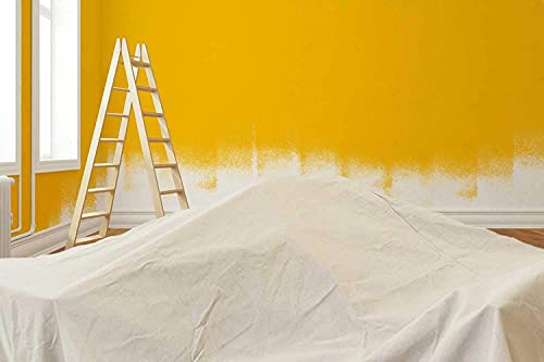 ZUPERIA Canvas Drop Cloth for Painting (Size 6'x9' Feet Pack of 4) Painters Drop Cloth for Painting, Furniture & Floor Protection All Purpose Thick Canvas tarp with Double Stitched Edges - size: 6' x 9' Feet
