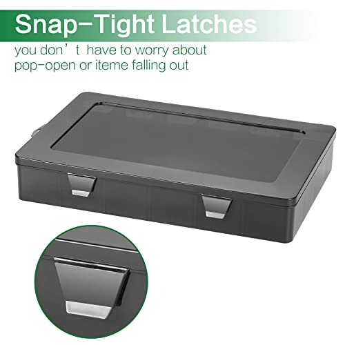 Gbivbe Large 24 Grids Plastic Organizer Box Adjustable Dividers,Clear Storage Box for Jewelry, Art DIY Crafts, Washi Tapes, Beads and Small Parts(Black,2Pack) - color: Black-2
