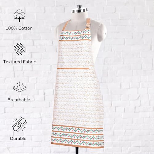 FINGERCRAFT Apron, Dual Pocket, Adjustable Tie, Multipurpose Washable Bib Apron for Home, Kitchen, Chef and Professionals - color: Christmas Cottage
