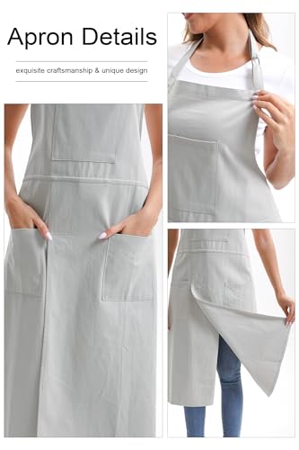 Nanxson Pottery Apron Split Leg with 3 Pockets & Adjustable Buckle | cotton material,Long apron,adjustable waist tie,for Pottery Ceramic Wheel DIY Art Garden - color: Khaki