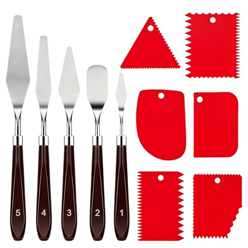 11 Pcs Painting Palette Knife Set - color: Red