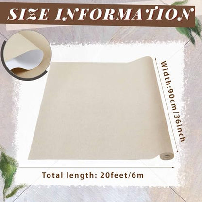 Kinlop 36 Inch x 20 Feet Double Primed Cotton Canvas Large Linen Beige Canvas Roll for Oil and Acrylic Painting - color: Linen Beige, size: 36 Inch X 20 Feet